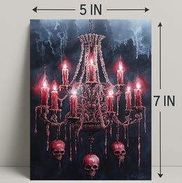 Gothic Chandelier Of Skulls Poster