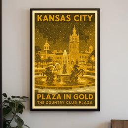 Kansas City Plaza in Gold Poster