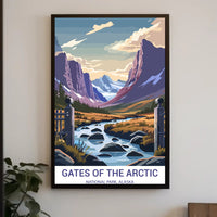 Vintage Scenic Landscape: Gates of Arctic National Park Poster