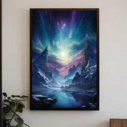 Celestial Mountain Landscape Poster