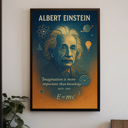 Einstein Inspirational Quote Vintage Art Motivational or Quote Poster