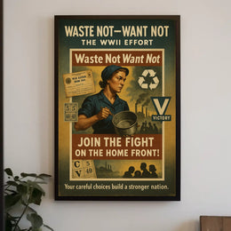 Waste Not Want Not WWII Effort Poster