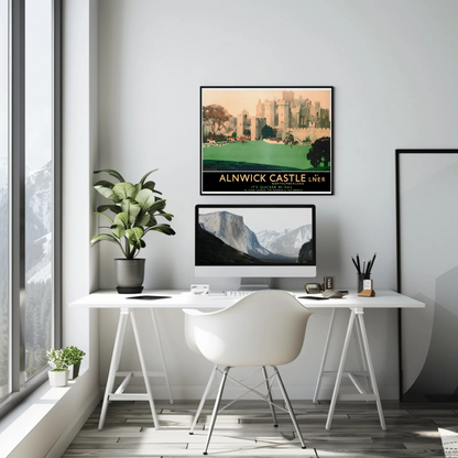 Alnwick Castle - It's Quicker by Rail Poster