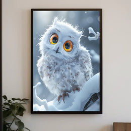 Enchanting Winter Owl Photorealistic Art Poster PosterGoat