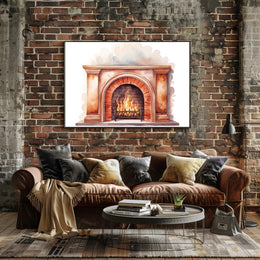 Cozy Hearth Illustration Poster