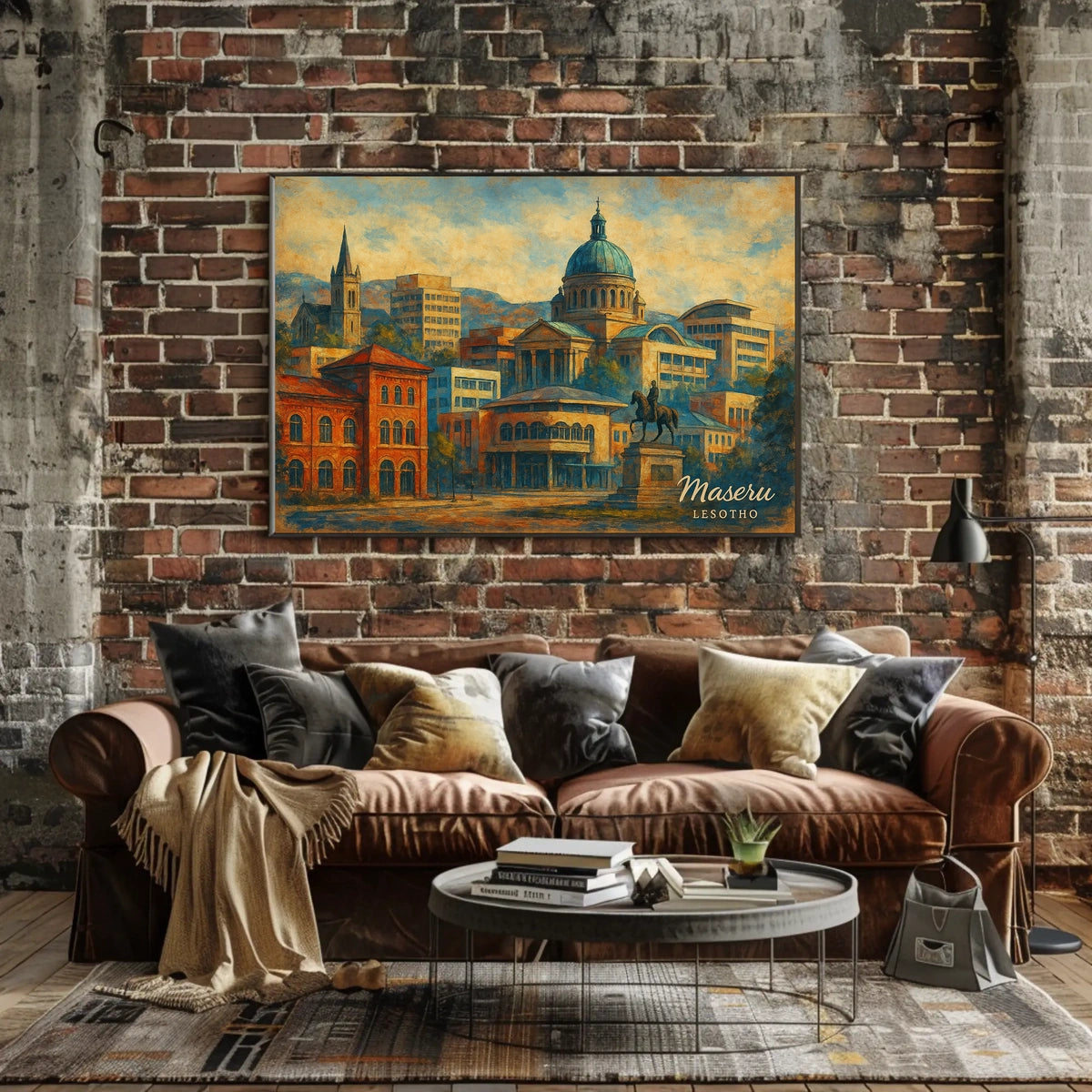 Maseru Cityscape Maseru Skyline Digital Painting Collectors Travel Decor Cultural Heritage Poster