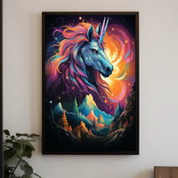 Majestic Unicorn Fantasy Art Poster for Walls