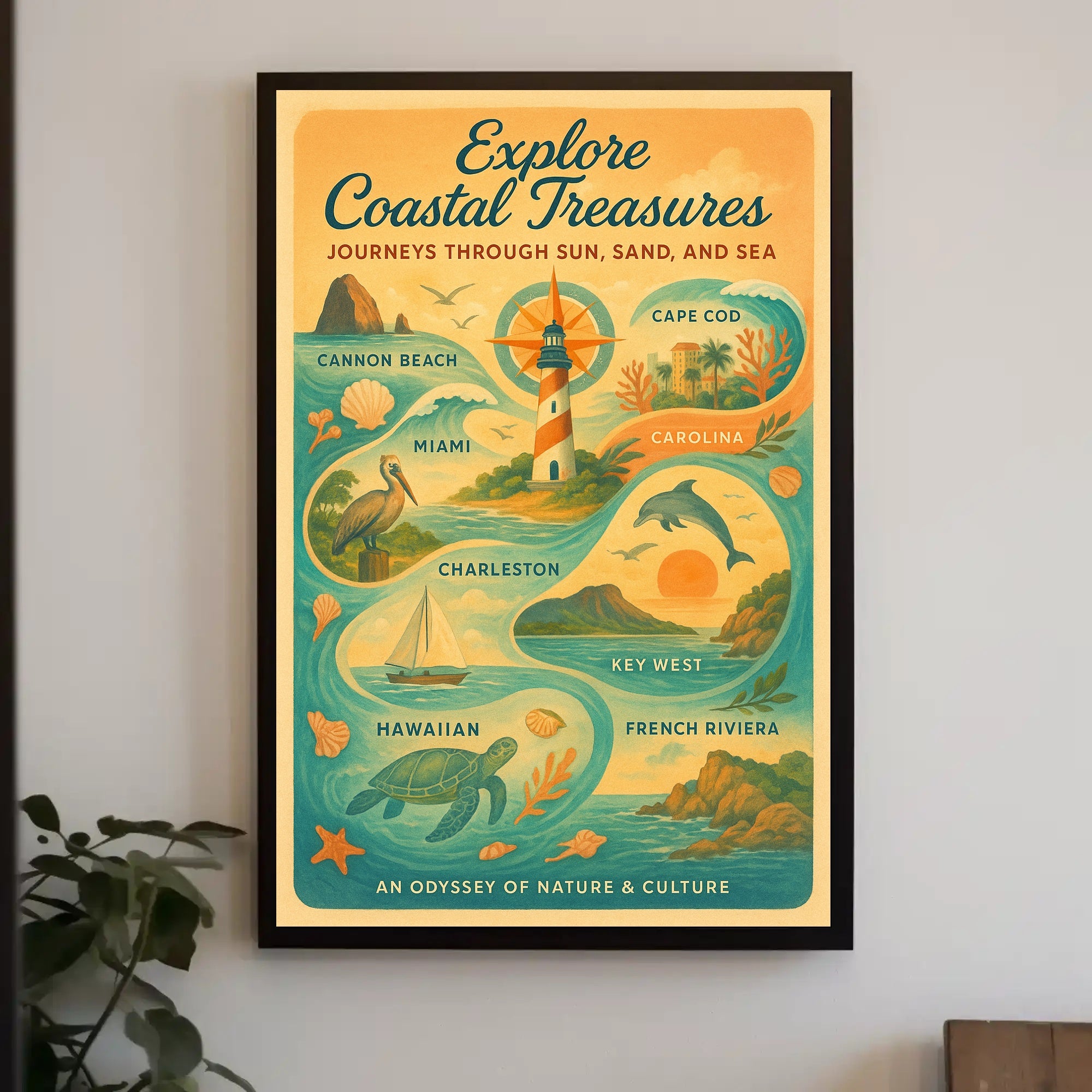 Explore Coastal Treasures Wall Art Print PosterGoat