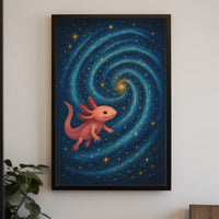 Cosmic Axolotl Adventure Poster