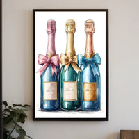 Celebration Bottles Elegant Wall Art Print