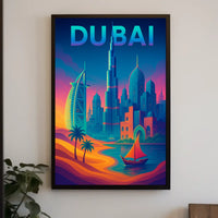 Dubai Dreamscape Skyline Poster For Travel Art Lovers Decor