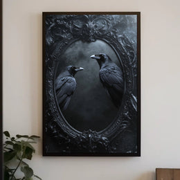 Gothic Mirror and Ravens Abstract, Artistic, or Pop Culture Poster