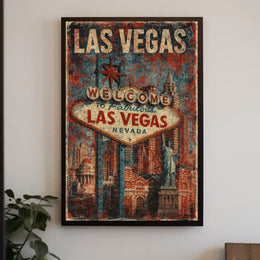 Las Vegas Skyline Pop Art Decor Lovers Poster