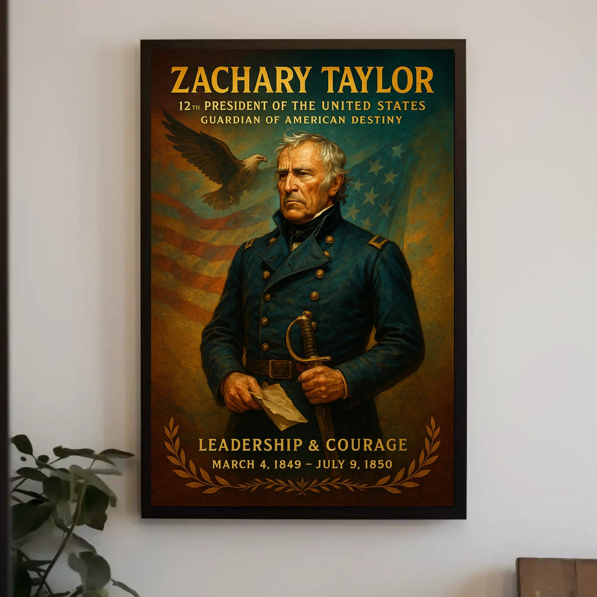 Zachary Taylor Vintage Patriotic Leadership Poster Print