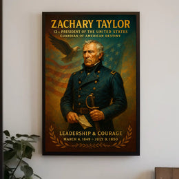 Zachary Taylor Vintage Patriotic Leadership Poster Print