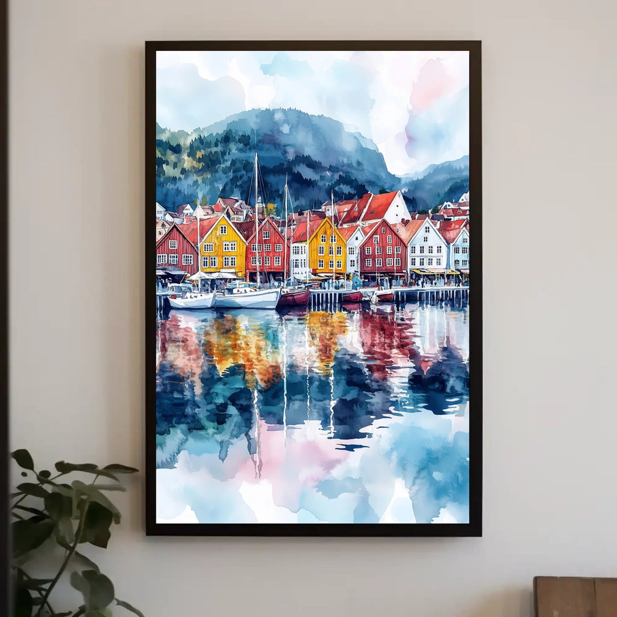 Norway Bergen Bryggen Waterfront Poster