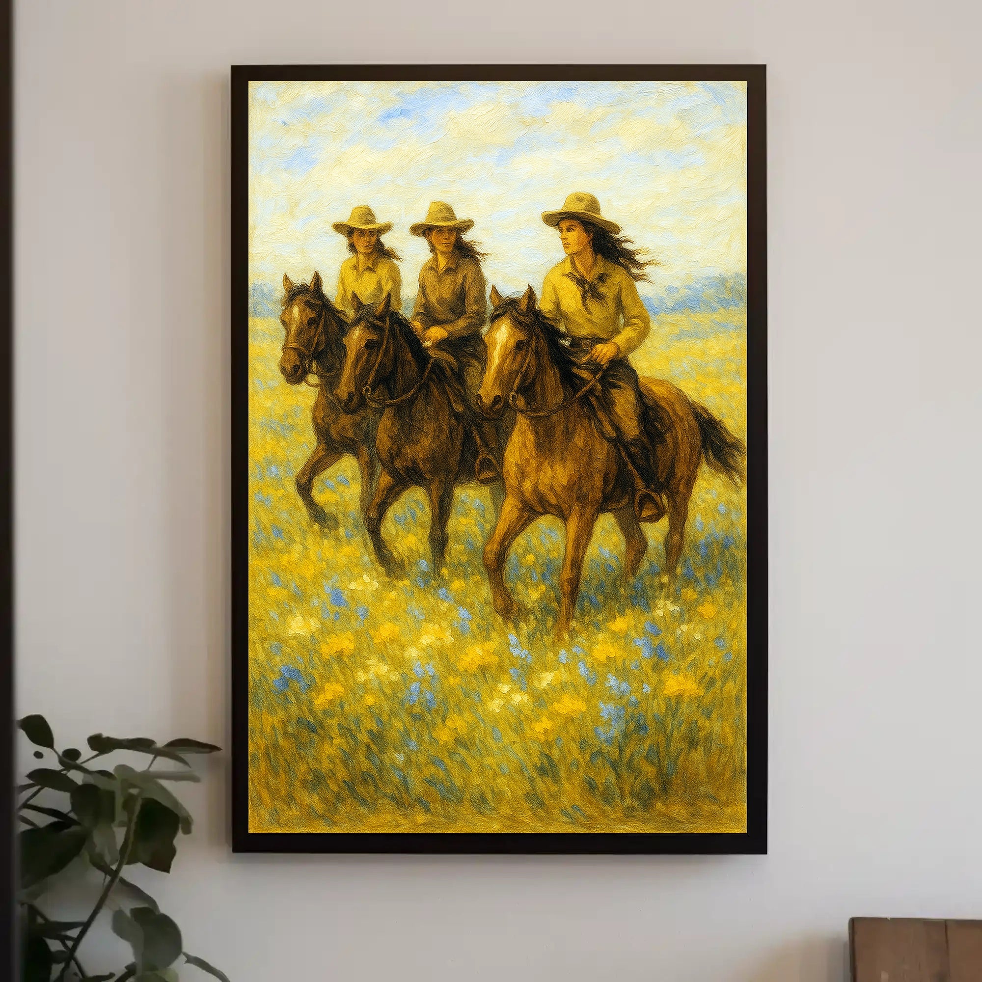 Riders in the Field Poster PosterGoat