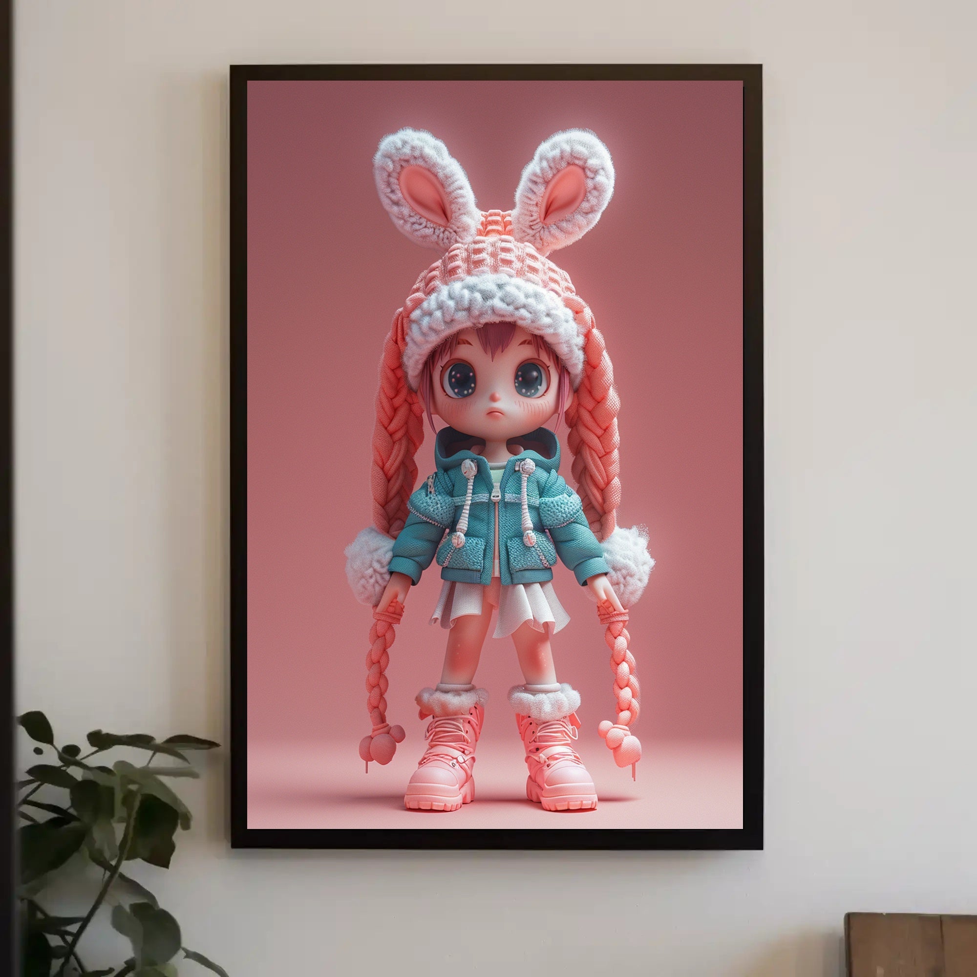Cozy Winter Cute Character Pop Culture Poster PosterGoat