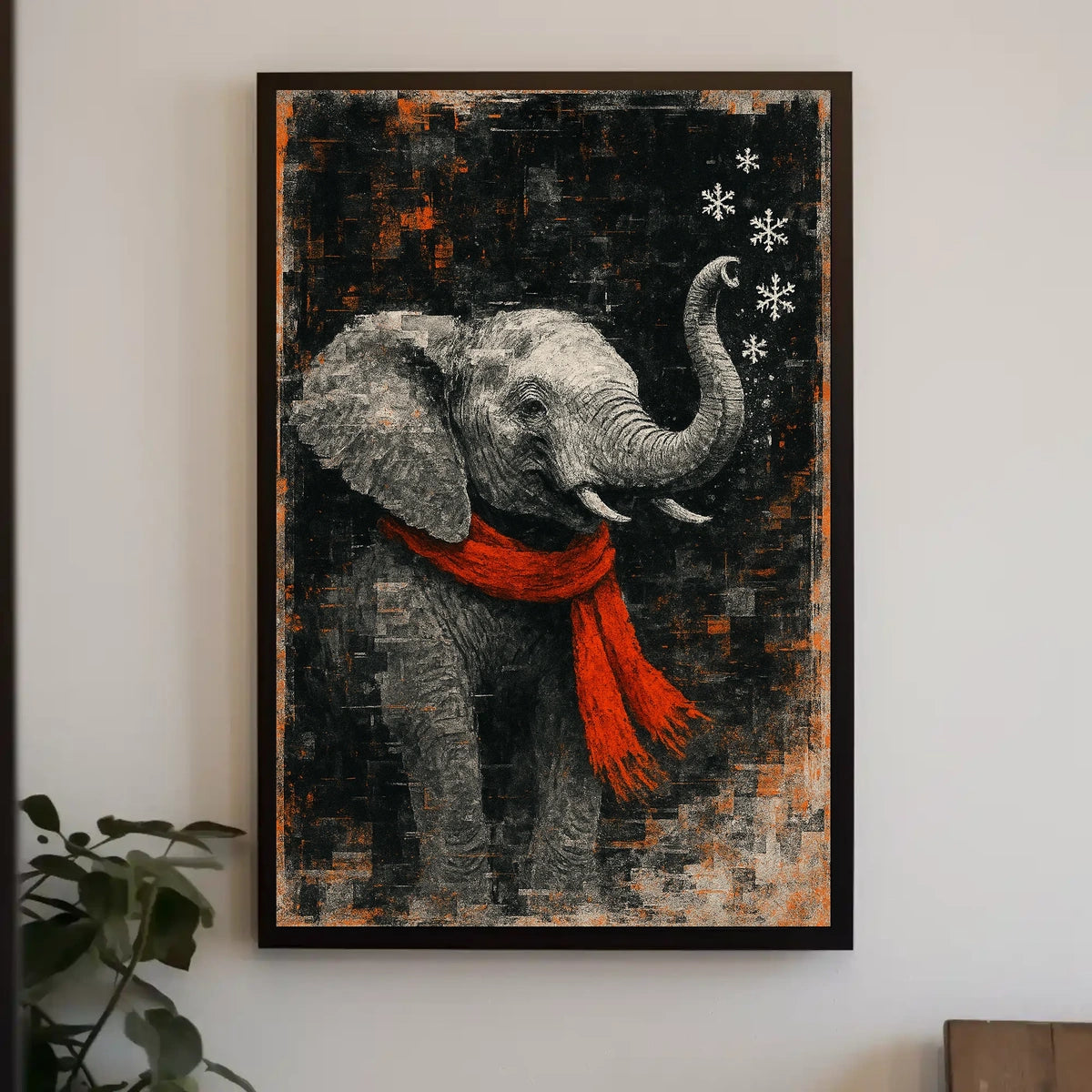 Elephant Landscape Poster