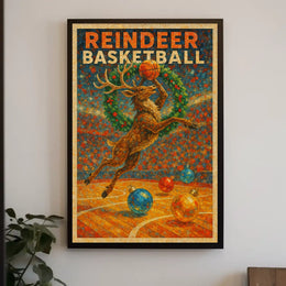 Reindeer Basketball Poster