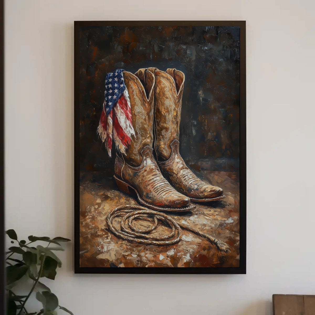 Vintage Worn Pair Of Cowboy Boots Still Life Poster