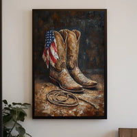 Vintage Worn Pair Of Cowboy Boots Still Life Poster