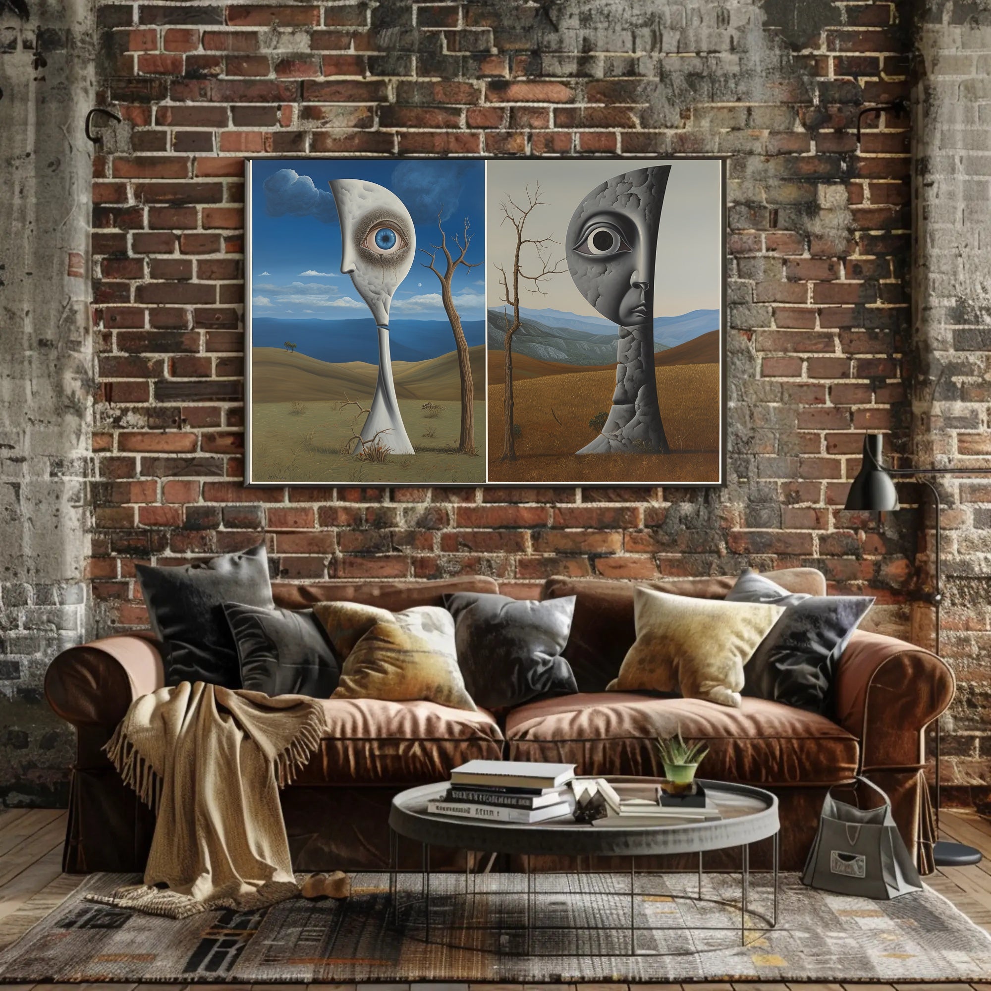 Surreal Desert Faces Abstract or Artistic Poster