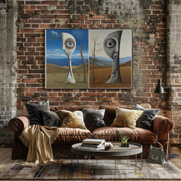Surreal Desert Faces Abstract or Artistic Poster