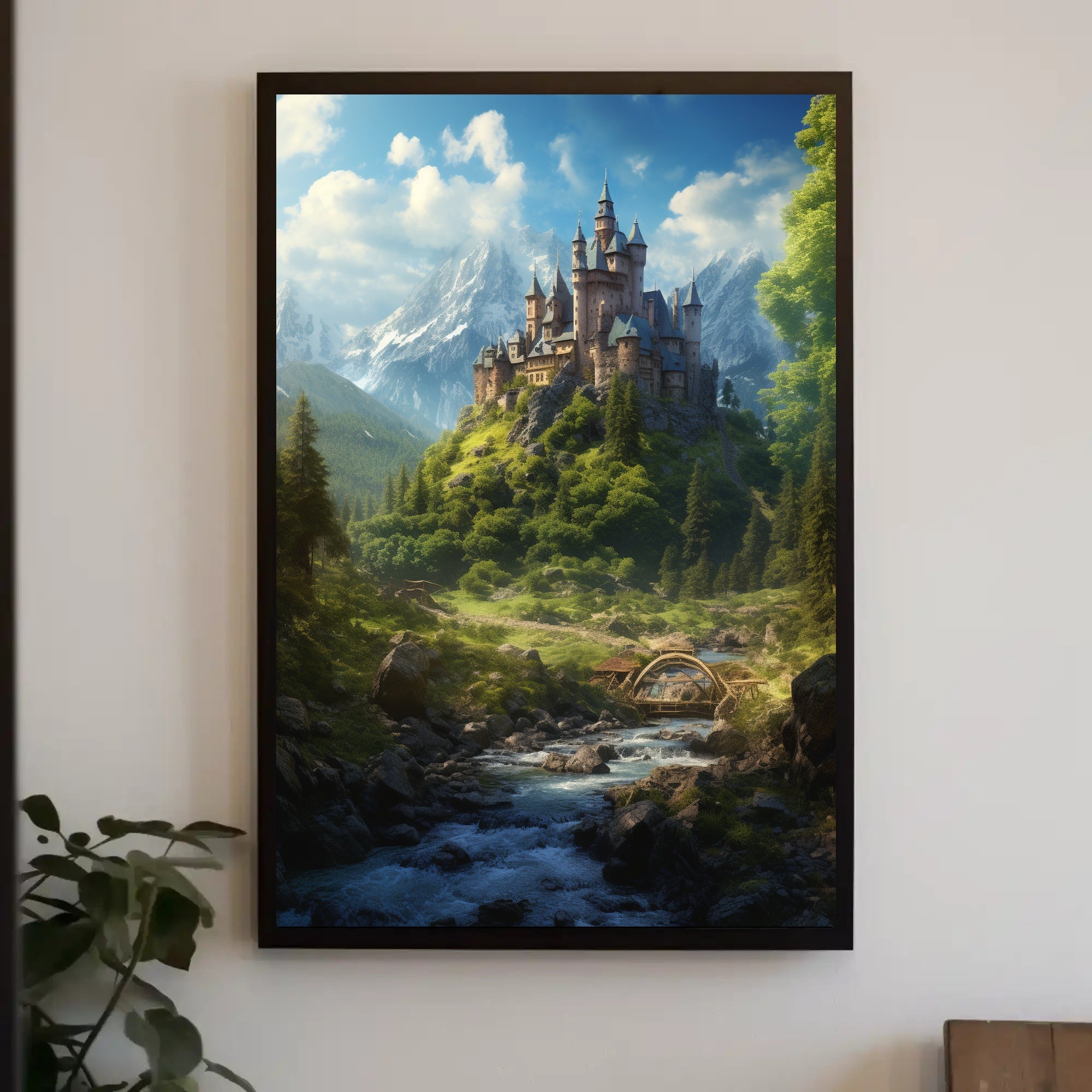 Fairy-Tale Castle on Hilltop Medieval Heritage Poster