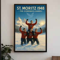 St. Moritz 1948 The Comeback Games Poster