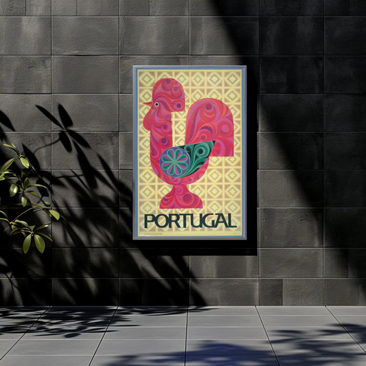 Portugal Rooster Travel Poster
