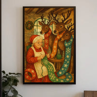 Cozy Christmas Knitting Poster