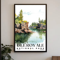 Isle Royale Watercolor Wall Art Poster