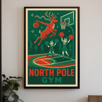 Reindeer Basketball Extravaganza: Playful Sports Poster