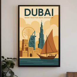 Dubai Poster Heritage Meets Innovation For Travel Lovers