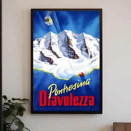 Pontresina Diavolezza Vintage Travel Adventure Poster PosterGoat