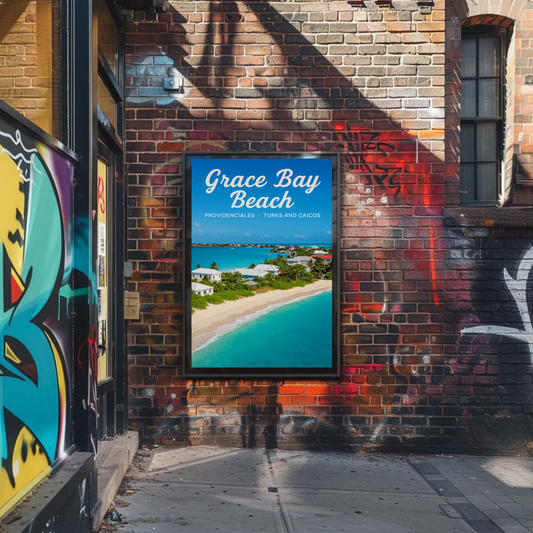 Grace Bay Beach Turks Caicos Coastal Beauty Travel Poster