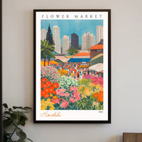 Vibrant Flower Market in Honolulu Poster PosterGoat