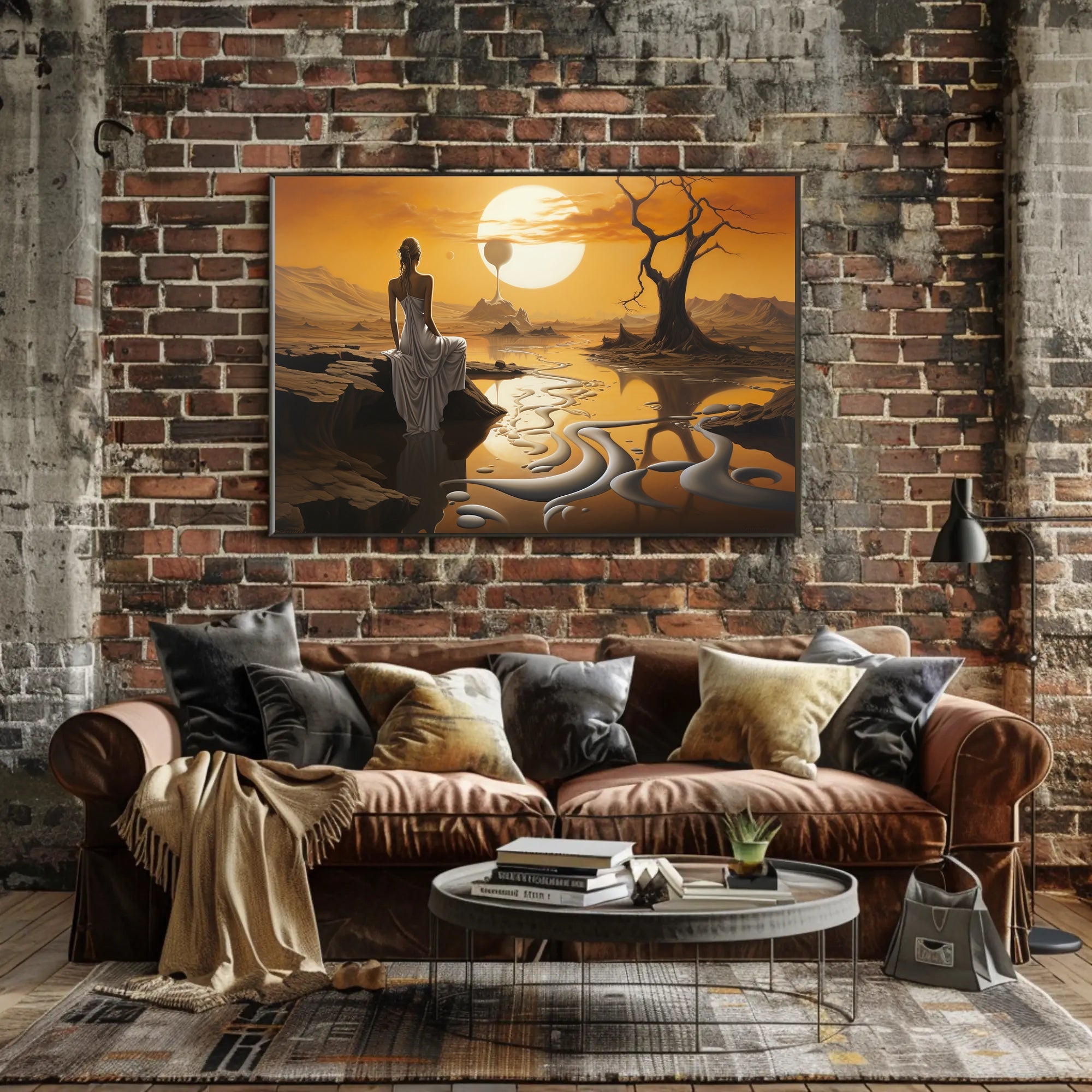 Surreal Landscape with Futuristic Structures Sci-Fi Poster