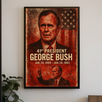 41st President Patriotic Vintage Historical or Presidential Poster