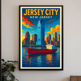 Jersey City Skyline Poster