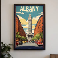 Albany Poster Vintage Cityscape Urban Historic Wall Art