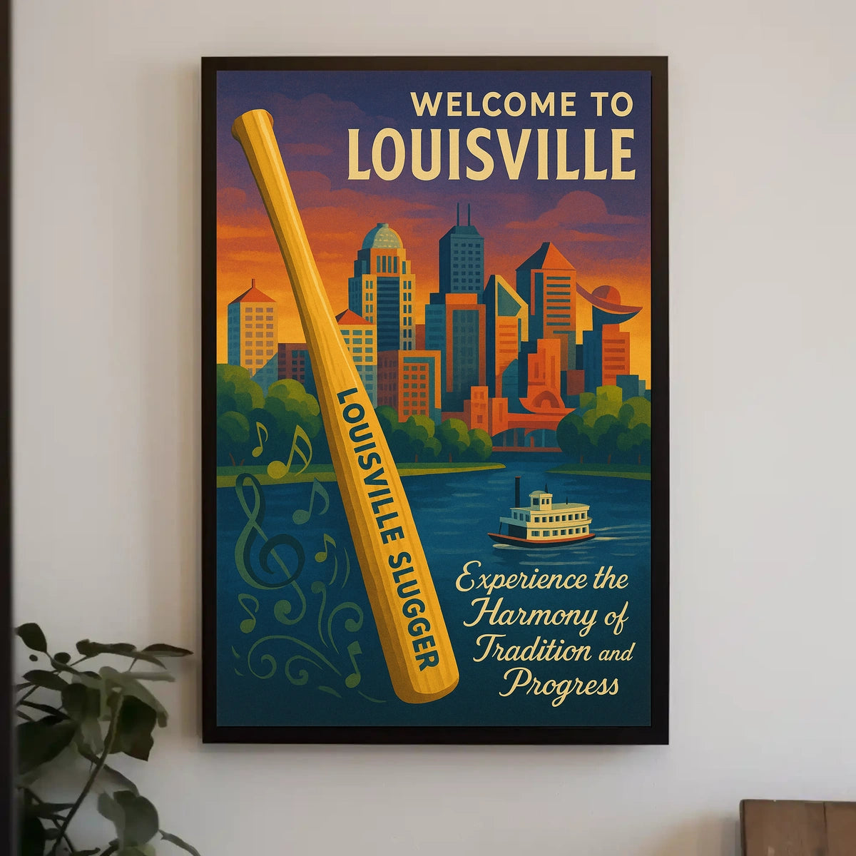 Welcome To Louisville Scenic Cityscape Art Inspiration Decor Lovers Wanderlust Souls Wall Art Poster