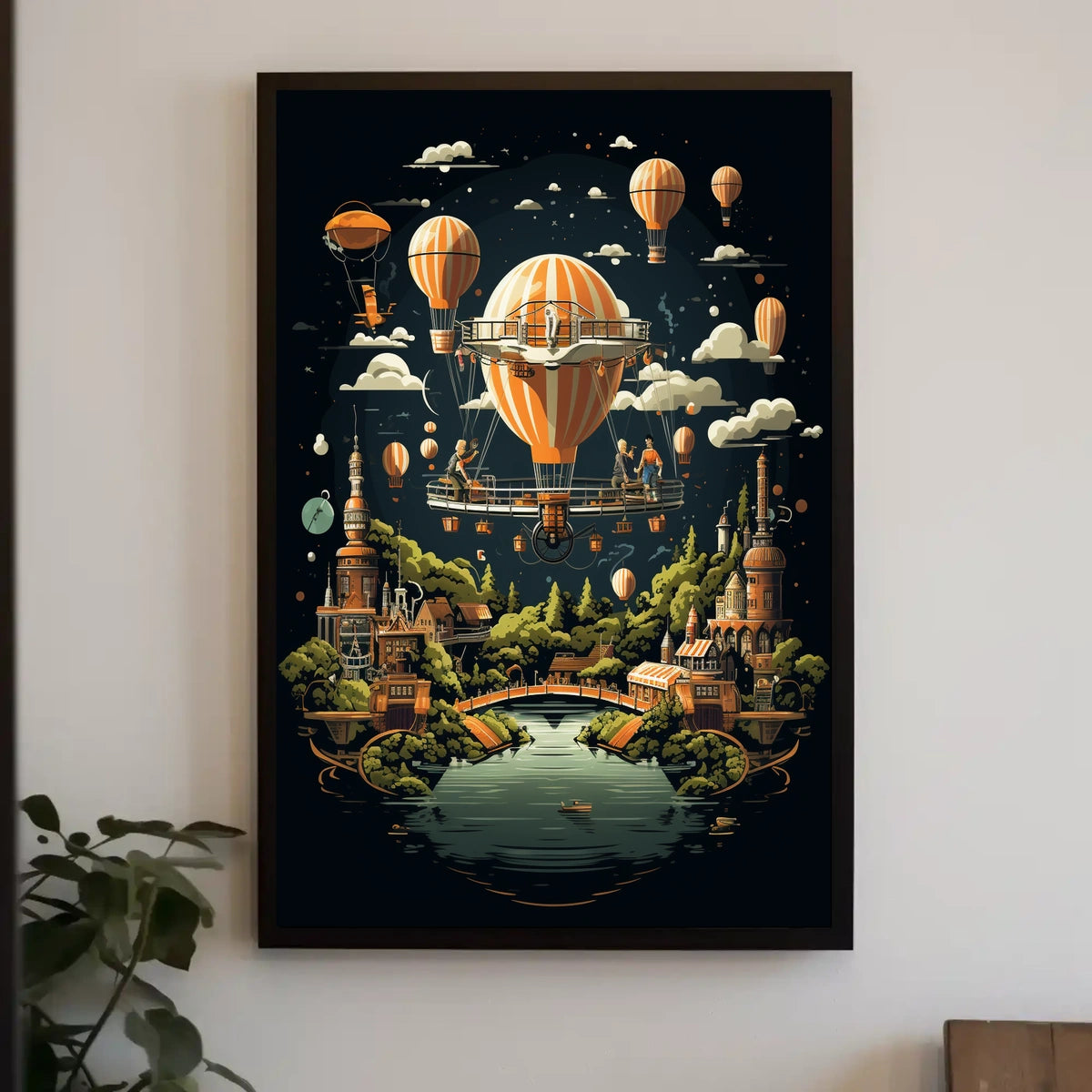 Whimsical Balloon Voyage Poster
