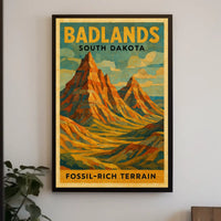 Badlands South Dakota Scenic Desert Wanderlust Decor Lovers Adventure Wall Art Poster