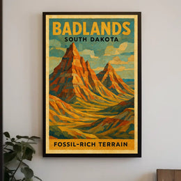 Badlands South Dakota Scenic Desert Wanderlust Decor Lovers Adventure Wall Art Poster