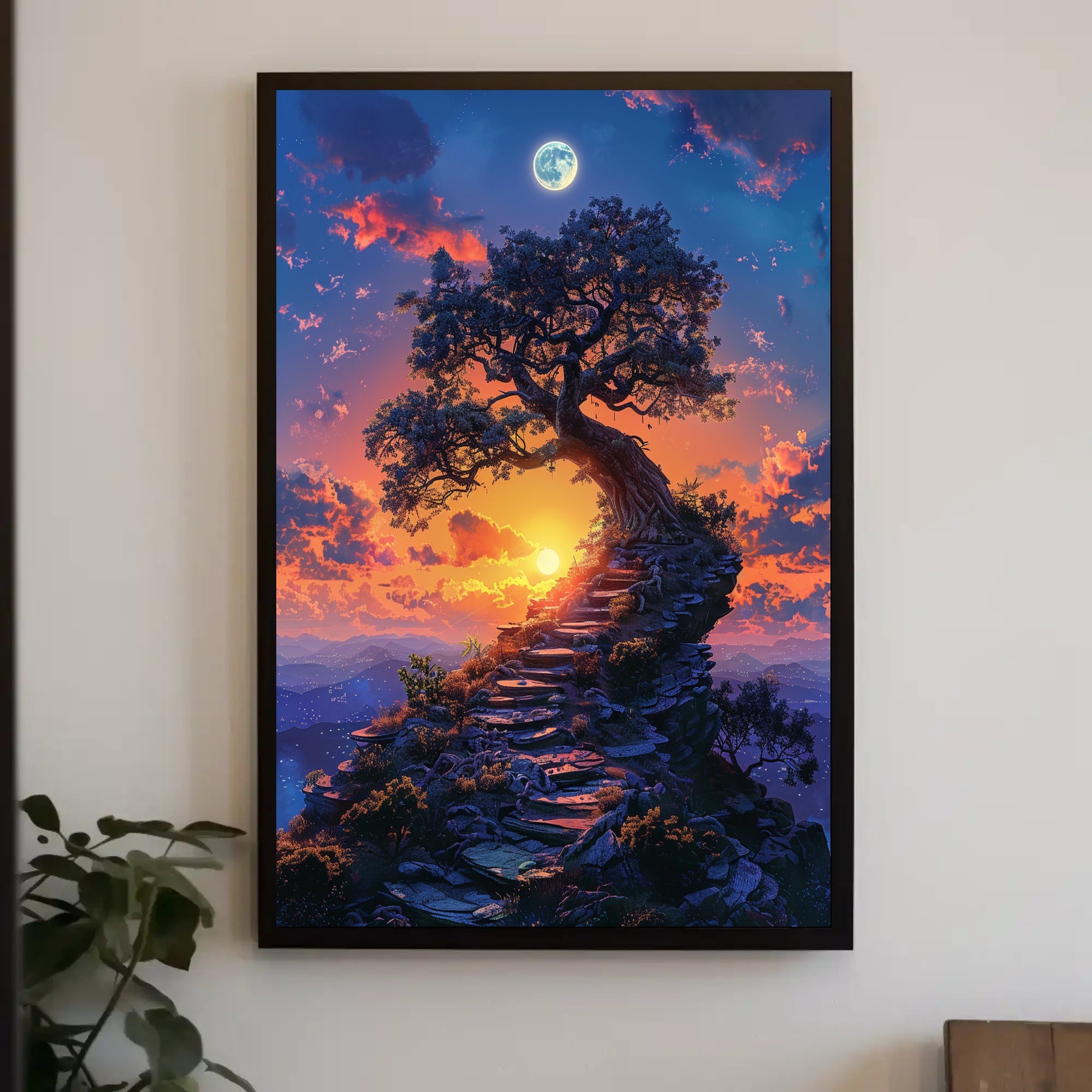 Ethereal Sunset Dreamscape: Fantasy or Mythology Poster PosterGoat