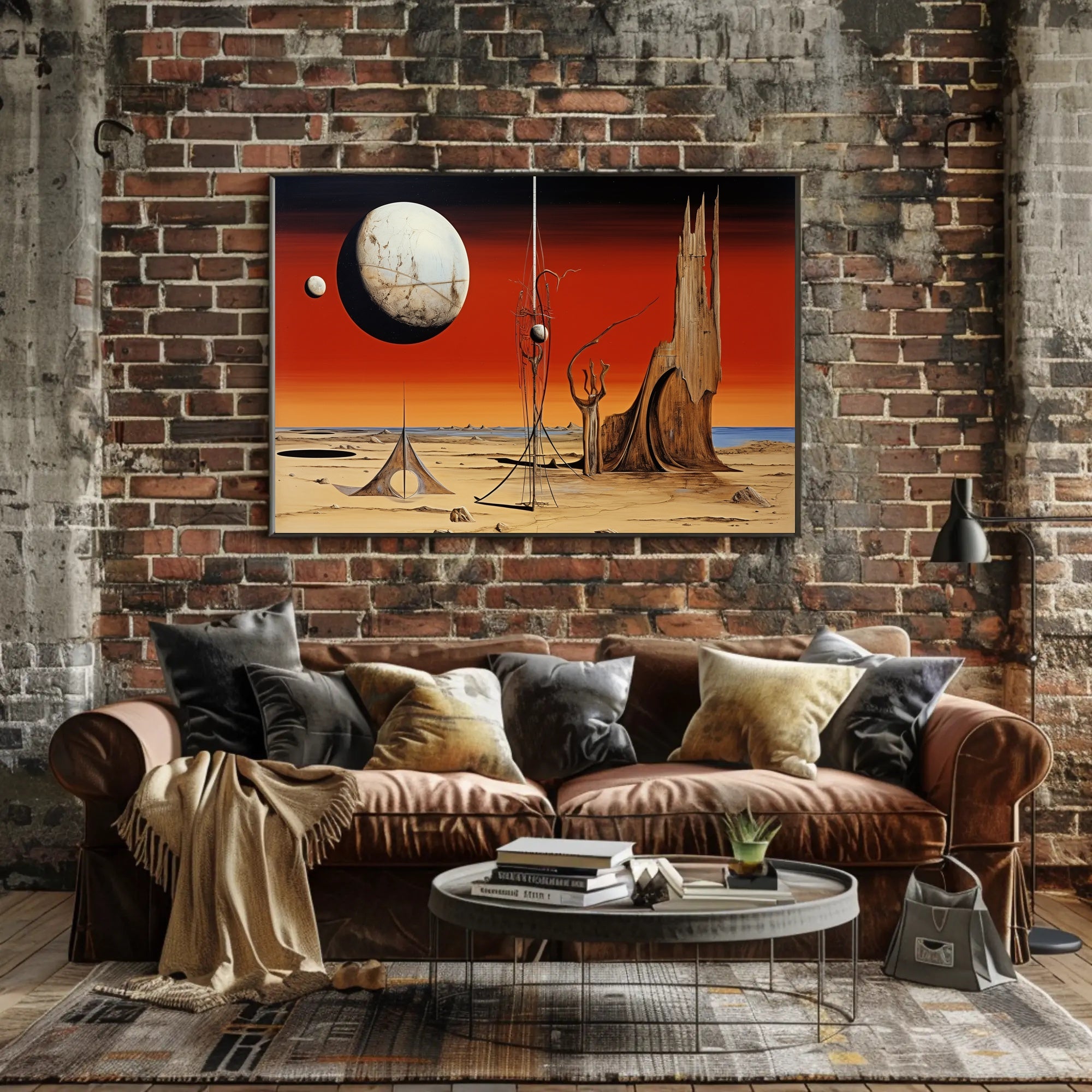 Surreal Extraterrestrial Landscape Poster with Futuristic Sci-Fi Vibe