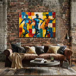 Energetic Abstract Dance Figures Vibrant Art Poster