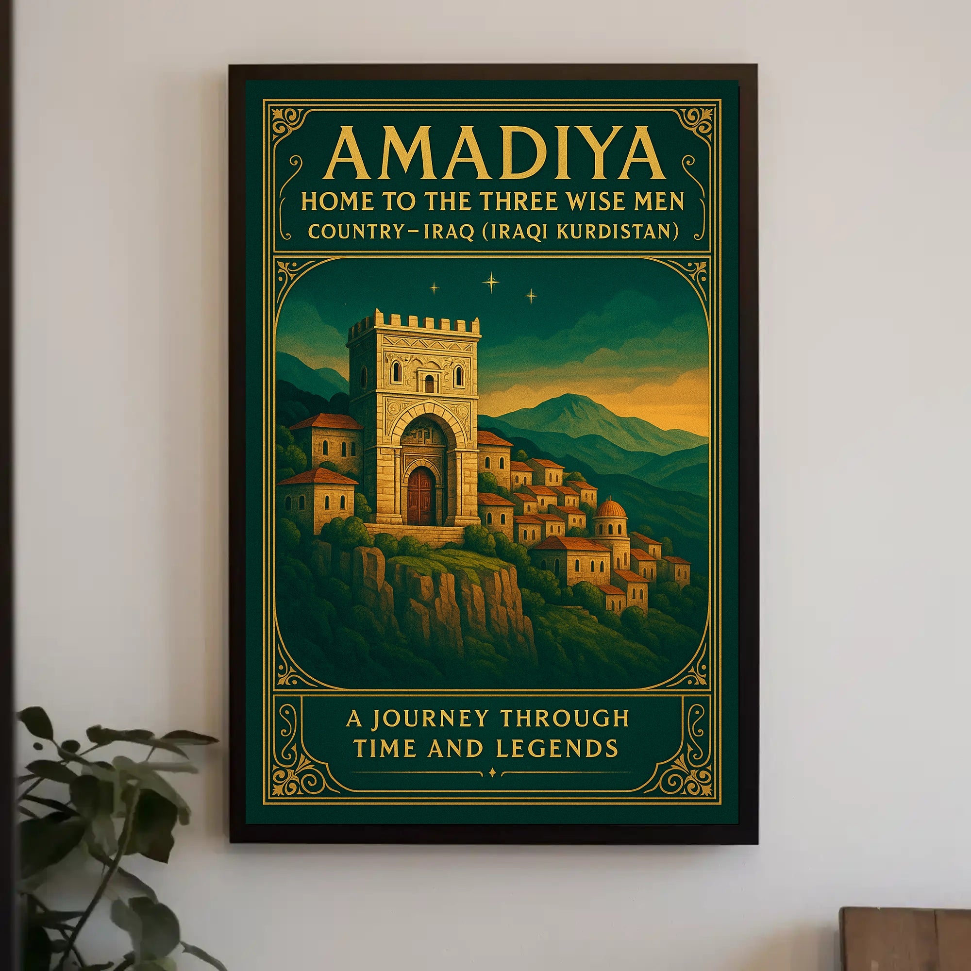 Amadiya Vintage Illustration: Cultural or Heritage Poster